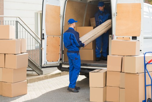 Sturdy moving boxes and packing materials prepared for a Brent home or office move