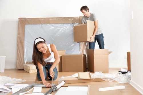 Removals team planning a flat move in Brent
