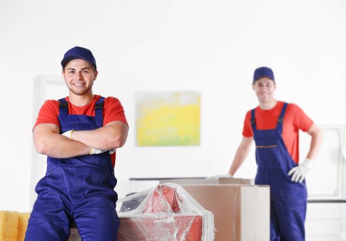 Organised moving boxes and protective materials ready for residential or commercial packing in Brent