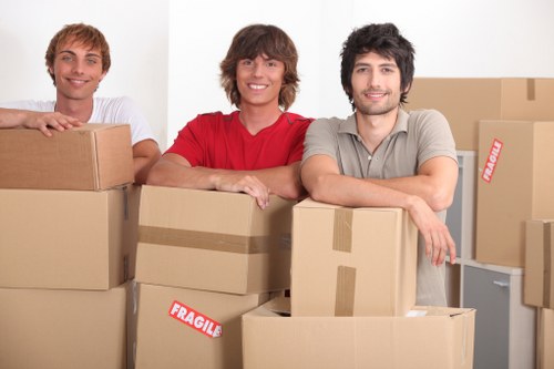 Professional movers planning access for a flat move in Brent